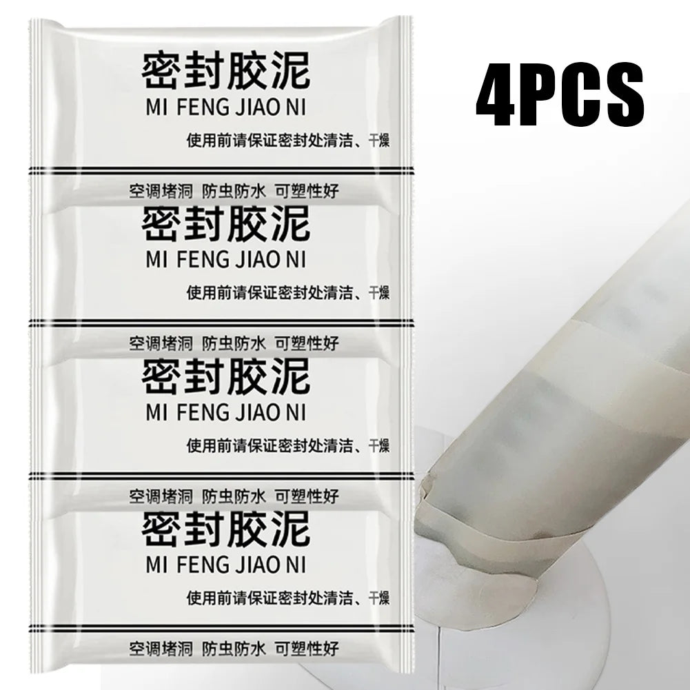 4pcs Wall Hole Sealing Cement Clay Sealant Cover Cracks Waterproof Repair Air Conditioning Hole Air Clay Sealing Mud