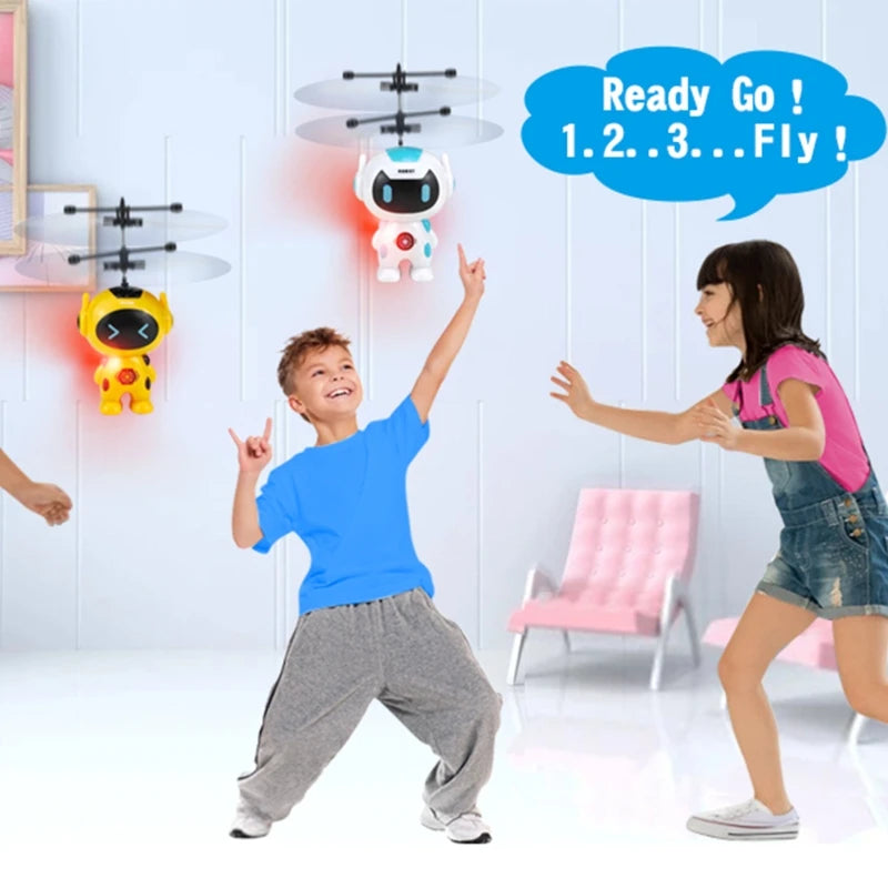 2025 New Flying Toys Ball Drones Robot Toys Induction Built-in LED Light Helicopter Mini Drone Games Toys for Kids Boys Girls