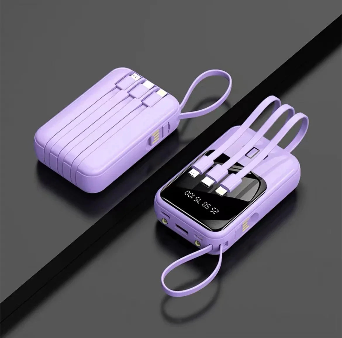 2025 NEW Digital Display Power Bank Comes With 4 Wires Large Capacity PowerBank Mobile Phone External Battery For Xiaomi iPhone