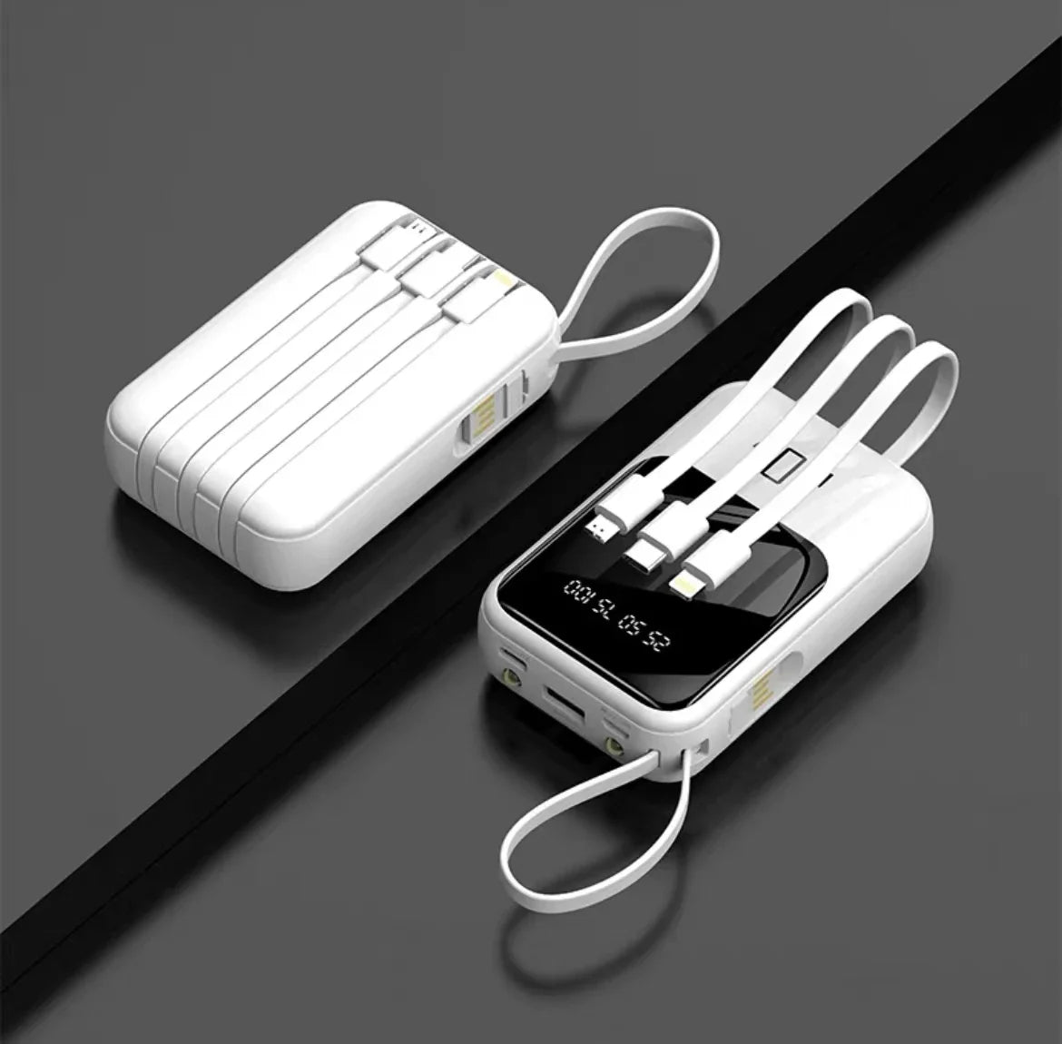 2025 NEW Digital Display Power Bank Comes With 4 Wires Large Capacity PowerBank Mobile Phone External Battery For Xiaomi iPhone