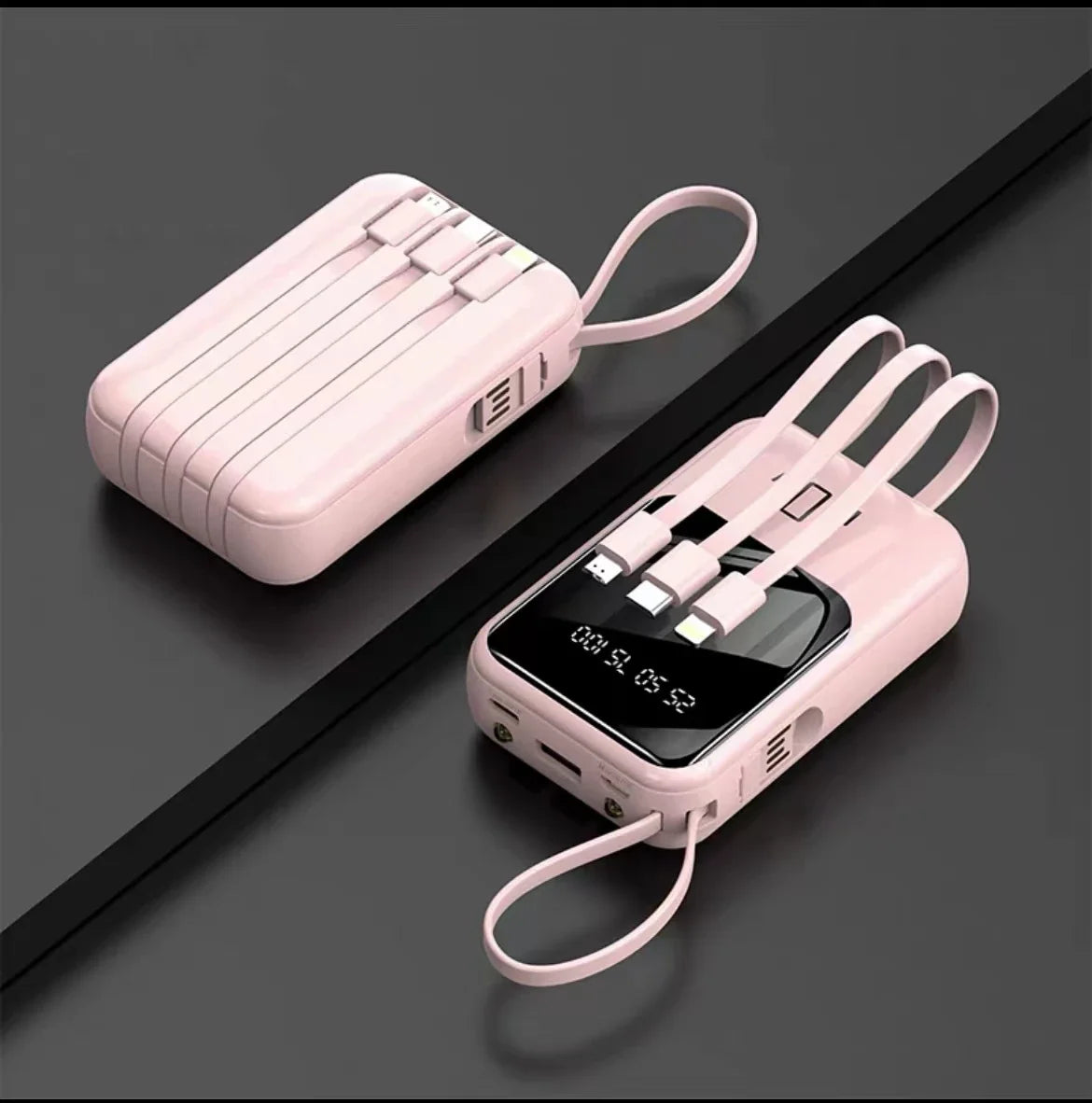 2025 NEW Digital Display Power Bank Comes With 4 Wires Large Capacity PowerBank Mobile Phone External Battery For Xiaomi iPhone