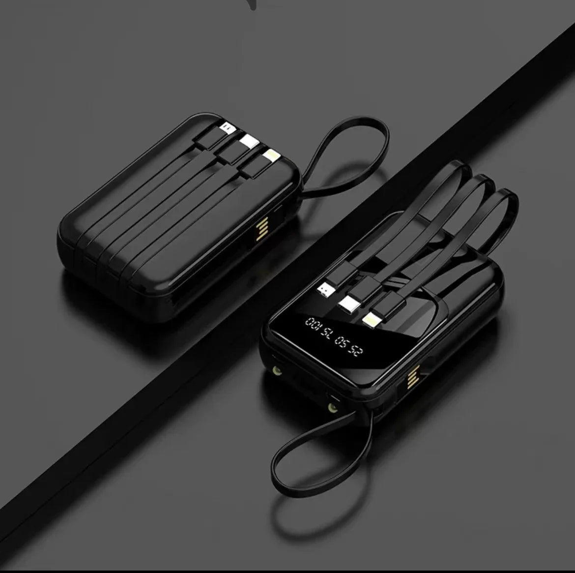 2025 NEW Digital Display Power Bank Comes With 4 Wires Large Capacity PowerBank Mobile Phone External Battery For Xiaomi iPhone