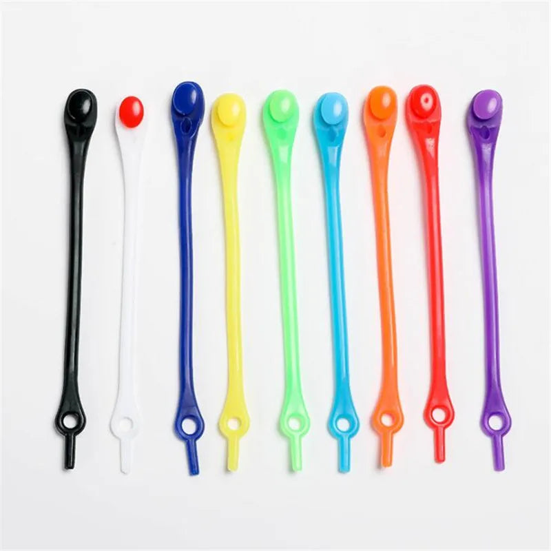 12pcs Portable Round Elastic No Tie Shoelace Silicone Laces For Men Women All Sneakers Fit Strap Lazy Shoe Lace Strings